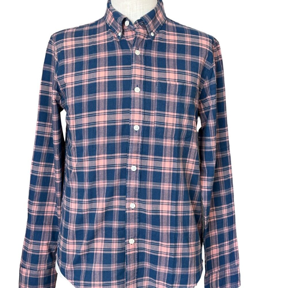 Abercrombie & Fitch Shirt - Size Md - Blue Plaid Button Up Long Sleeve Muscle